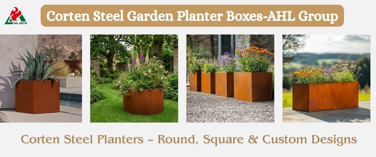 Corten Steel Garden Planter Boxes-AHL Group